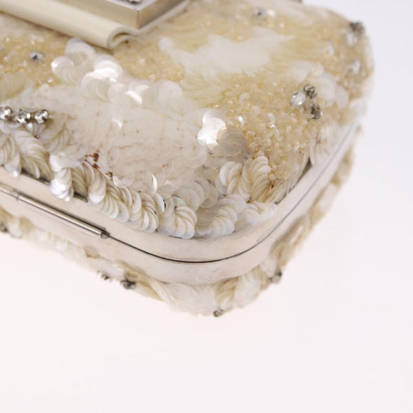 LOUIS VUITTON Minodiere Petit Tresor Bag Sequin White Silver LV Auth 192631SAM