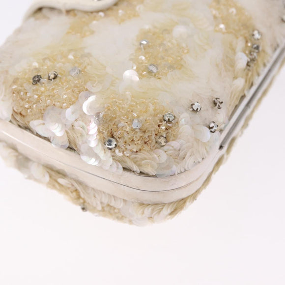 LOUIS VUITTON Minodiere Petit Tresor Bag Sequin White Silver LV Auth 192631SAM