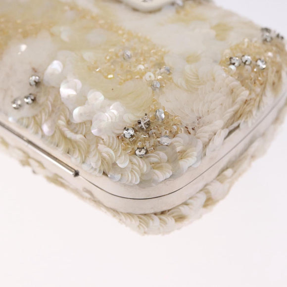 LOUIS VUITTON Minodiere Petit Tresor Bag Sequin White Silver LV Auth 192631SAM