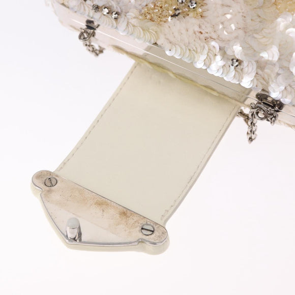 LOUIS VUITTON Minodiere Petit Tresor Bag Sequin White Silver LV Auth 192631SAM