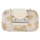LOUIS VUITTON Minodiere Petit Tresor Bag Sequin White Silver LV Auth 192631SAM-13