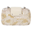 LOUIS VUITTON Minodiere Petit Tresor Bag Sequin White Silver LV Auth 192631SAM-2