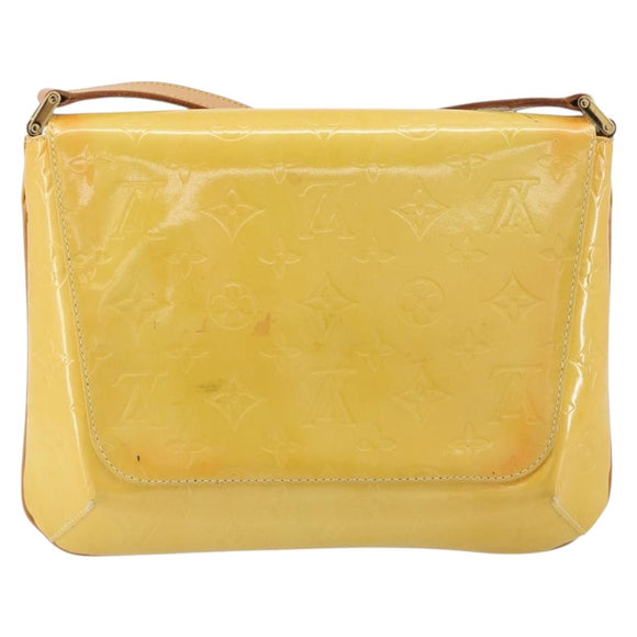 LOUIS VUITTON Monogram Vernis Thompson Street Bag Lime Yellow M91071 Auth 192632