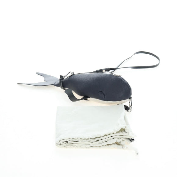LOEWE Bag Leather Suna Fujita Collaboration Whale Navy Silver Auth 192644M