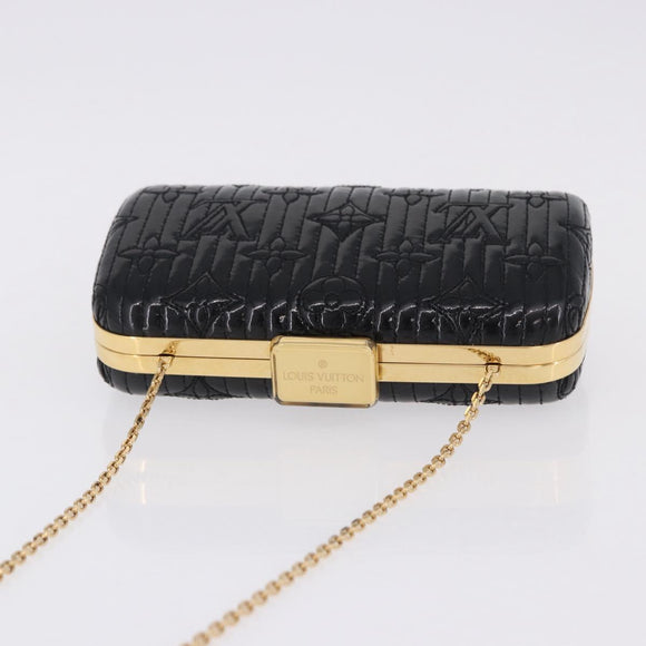 LOUIS VUITTON Monogram motard Minodiere Clutch Bag Black M95750 Auth 192645SAV