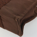 HERMES Her Line PM Hand Bag Canvas Brown Silver Auth 192649A-9