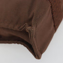 HERMES Her Line PM Hand Bag Canvas Brown Silver Auth 192649A-14