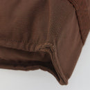 HERMES Her Line PM Hand Bag Canvas Brown Silver Auth 192649A-16