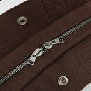 HERMES Her Line PM Hand Bag Canvas Brown Silver Auth 192649A-10