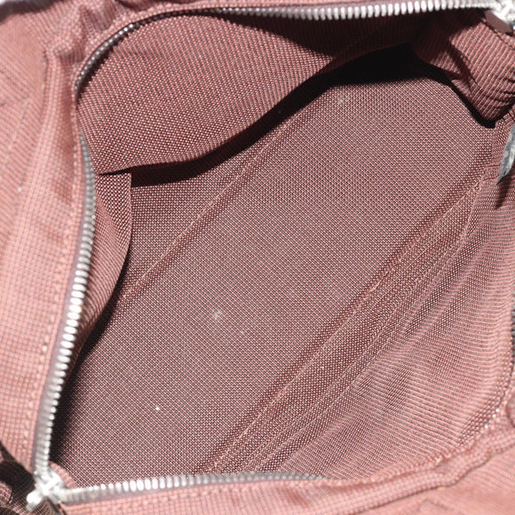 HERMES Her Line PM Hand Bag Canvas Brown Silver Auth 192649A