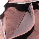 HERMES Her Line PM Hand Bag Canvas Brown Silver Auth 192649A-20