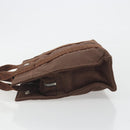 HERMES Her Line PM Hand Bag Canvas Brown Silver Auth 192649A-4