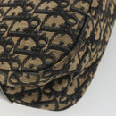 Christian Dior Trotter Canvas Shoulder Bag Navy Gold Auth 192650-13