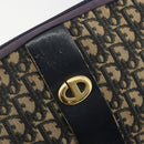 Christian Dior Trotter Canvas Shoulder Bag Navy Gold Auth 192650-14