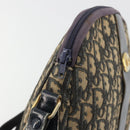 Christian Dior Trotter Canvas Shoulder Bag Navy Gold Auth 192650-15