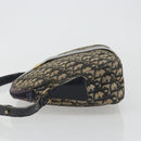 Christian Dior Trotter Canvas Shoulder Bag Navy Gold Auth 192650-5