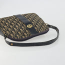Christian Dior Trotter Canvas Shoulder Bag Navy Gold Auth 192650-7
