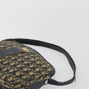 Christian Dior Trotter Canvas Shoulder Bag Navy Gold Auth 192650-8