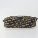 Christian Dior Trotter Canvas Shoulder Bag Navy Gold Auth 192650-9