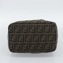 FENDI Zucca Canvas Vanity Hand Bag Black Brown Auth 192654-5