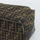 FENDI Zucca Canvas Vanity Hand Bag Black Brown Auth 192654-14