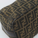 FENDI Zucca Canvas Vanity Hand Bag Black Brown Auth 192654-15