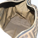 FENDI Zucca Canvas Vanity Hand Bag Black Brown Auth 192654-18
