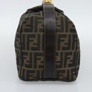 FENDI Zucca Canvas Vanity Hand Bag Black Brown Auth 192654-3
