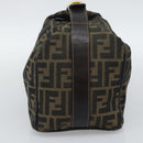 FENDI Zucca Canvas Vanity Hand Bag Black Brown Auth 192654-4