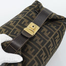 FENDI Zucca Canvas Vanity Hand Bag Black Brown Auth 192654-6