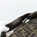 FENDI Zucca Canvas Vanity Hand Bag Black Brown Auth 192654-7