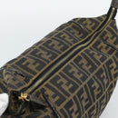 FENDI Zucca Canvas Vanity Hand Bag Black Brown Auth 192654-8
