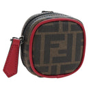FENDI Zucca Canvas Pouch Brown Black Auth 192655M-1