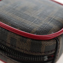 FENDI Zucca Canvas Pouch Brown Black Auth 192655M-10