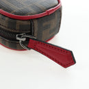 FENDI Zucca Canvas Pouch Brown Black Auth 192655M-14