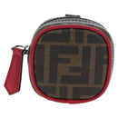 FENDI Zucca Canvas Pouch Brown Black Auth 192655M-2
