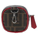 FENDI Zucca Canvas Pouch Brown Black Auth 192655M-3