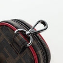 FENDI Zucca Canvas Pouch Brown Black Auth 192655M-8
