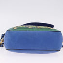 GUCCI Tiger Pattern Hand Bag Leather 2way Blue Gold 453565 Auth 192658A-5