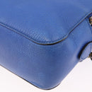 GUCCI Tiger Pattern Hand Bag Leather 2way Blue Gold 453565 Auth 192658A-18