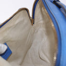 GUCCI Tiger Pattern Hand Bag Leather 2way Blue Gold 453565 Auth 192658A-23