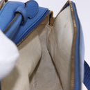 GUCCI Tiger Pattern Hand Bag Leather 2way Blue Gold 453565 Auth 192658A-27
