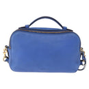 GUCCI Tiger Pattern Hand Bag Leather 2way Blue Gold 453565 Auth 192658A-2