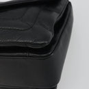 BALLY Chain Shoulder Bag Leather Black Gold Auth 192659A-10