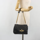 BALLY Chain Shoulder Bag Leather Black Gold Auth 192659A-25