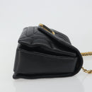 BALLY Chain Shoulder Bag Leather Black Gold Auth 192659A-4