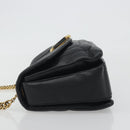 BALLY Chain Shoulder Bag Leather Black Gold Auth 192659A-5