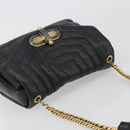 BALLY Chain Shoulder Bag Leather Black Gold Auth 192659A-6