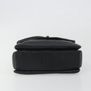 BALLY Chain Shoulder Bag Leather Black Gold Auth 192659A-9