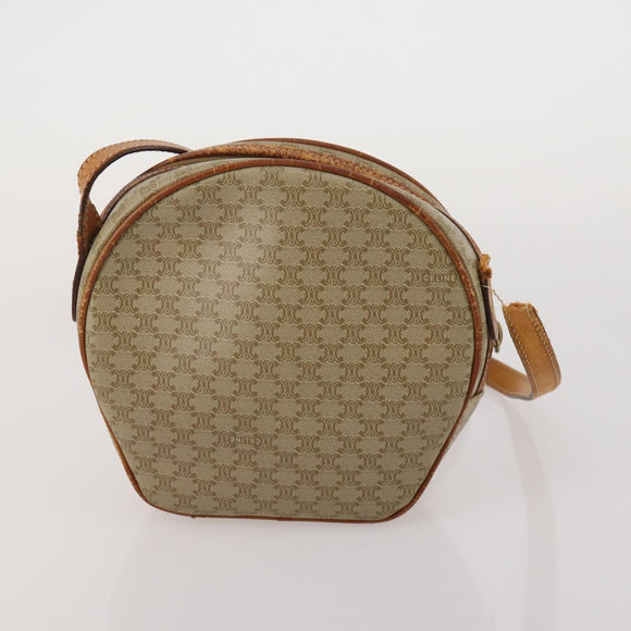 CELINE Macadam Canvas Shoulder Bag PVC Leather 2 Set Beige Auth 192660